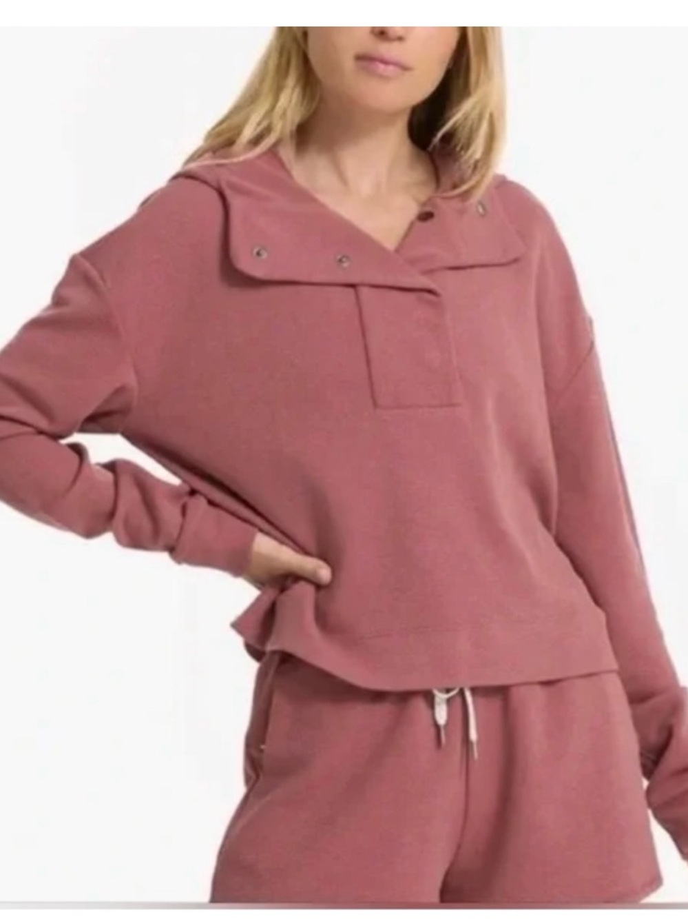 Vuori Pullover Hooded Sweatshirt in Waffle Knit